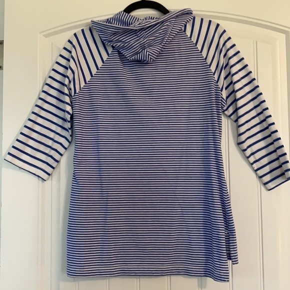 Chico’s Zip Up blue & white Hoodie Chicos 0 or Size Small - Picture 2 of 6